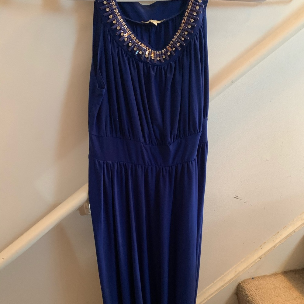 Navy floor length evening gown